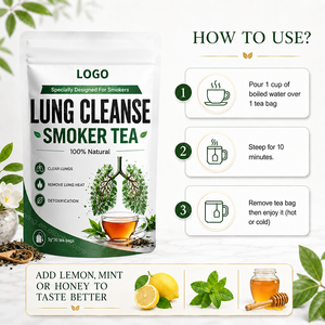 Tisane aux herbes pour les poumons, sans caféine, infusion botanique en sachets, mélange de <span class=keywords><strong>chèvrefeuille</strong></span>, racine de bardane et orge, distributeur en gros, fourniture OEM - Product Image 4