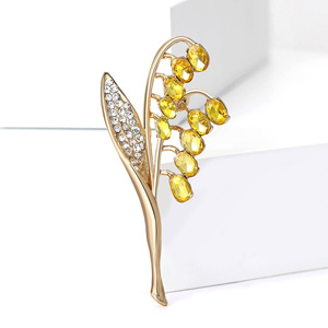 Broche Épi de Blé Luxe en Alliage Plaqué Or avec Strass, Broche Fleur Tendance pour Fiançailles, Mariage, Fête, Cadeau, Épingles de Haute Qualité - Product Image 2