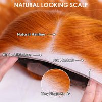Stock américain Orange foncé gingembre 100% vietnamien cuticule aligné cheveux humains Bob perruques 5x5 Hd greffe dentelle fermeture perruque