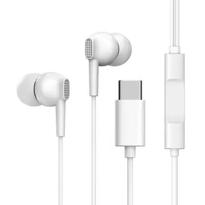 Earphone Asli Kualitas Bagus Auriculares Tipe C Suara 3D untuk Samsung