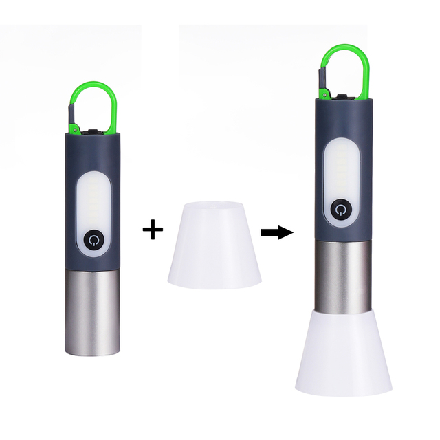 Mini Type-C Rechargeable Cob Keychain Emergency Led Portable Zoomable LED Torchlight Work Side Light Flashlight