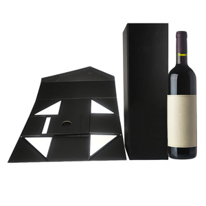 Boîte <span class=keywords><strong>cadeau</strong></span> à fermeture magnétique personnalisée 33x11x10.5cm Emballage en carton rigide noir de luxe pour cadeaux de <span class=keywords><strong>vin</strong></span> - Product Image 1