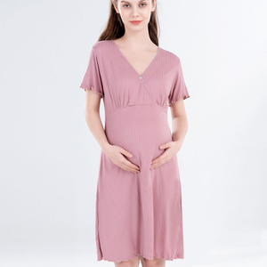 <span class=keywords><strong>Robe</strong></span> de <span class=keywords><strong>grossesse</strong></span> mi-<span class=keywords><strong>longue</strong></span> avec Logo personnalisé, vêtement de <span class=keywords><strong>grossesse</strong></span>, Postpartum, ouverture frontale, décontractée, vêtements d'allaitement - Product Image 5