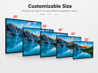 21.5 32 43 49 55 65 75 86 Inch LCD Digital Signage Layar Iklan Dinding dengan Pemutar Android untuk Ritel Dalam Ruangan