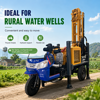 Foreuse de puits d'eau portable Feiyang 300m montée sur tricycle diesel avec pompe – Équipement de forage de puits profonds haute efficacité