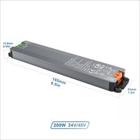Alimentation LED Super Mini 150W IP20 24V/48V en Aluminium pour Espaces Étroits et Éclairage LED – Transfert d'Énergie AC-DC