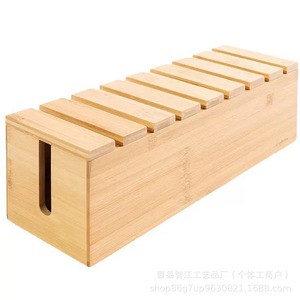 Caja de madera para organizar cables, caja de almacenamiento para regletas, caja de almacenamiento para cables de alimentación, enchufes y cables de extensión para el hogar/oficina - Product Image 2