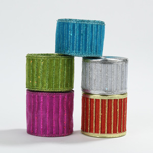 Pita Poliester Warna Solid Mewah untuk Dekorasi Kemasan Hadiah Natal - Product Image 2