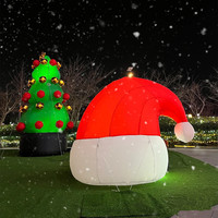 Décoration de Noël gonflable Père Noël avec lumières LED
