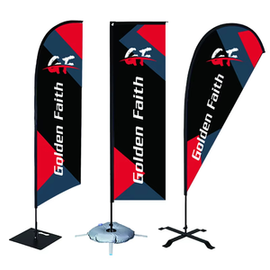 Custom Printed Beach Flags Promotional Feather Flags with Fiberglass Pole and Base Wholesale Bulk Order for Outdoor Advertising