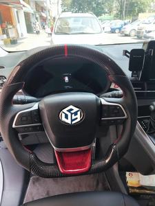 Volant <span class=keywords><strong>sport</strong></span> GR en cuir pleine fleur pour Toyota Land Cruiser LC79 LC76 LC70 LC300 2008-2021, boutons noirs, carbone - Product Image 4