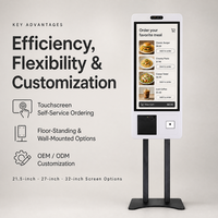 Kiosque d'affichage numérique interactif OEM 21,5/27/32 pouces, terminal tactile sur pied, compatible SDK Windows/Android, garantie 1 an