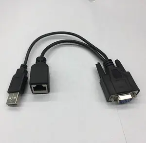 USB 0.2 전력 공급을 가진 db9 rs232 항구에 2.0 m 까만 케이블 rj45