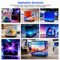 Écran LED d'accueil intérieur GOB P2.5, écran de comptoir de réception incurvé en forme de U pour stand d'exposition