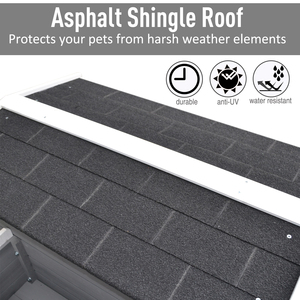 Pawut บ้านแมวยกสูงพร้อมระเบียงและหลังคากันน้ำสำหรับสวนไม้115X66.5x74.7ซม. สีเทา - Product Image 6