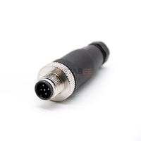 Connecteur mâle robuste et résistant M12 4 broches droit codé D pour environnements difficiles