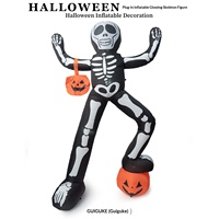 Squelette gonflable lumineux de 24 m pour Halloween, à brancher, pour intérieur et extérieur, accessoire de décoration de scène