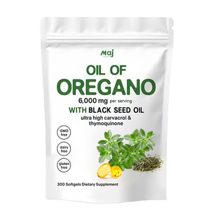 Cápsulas de Aceite de Orégano y Semilla Negra Puro y Natural, Antioxidante, 180 Unidades, Sin GMO, Para Adultos, Directo de Fábrica, MOQ Bajo, Personalizable - Product Image 1