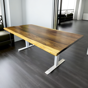 Dessus de table <span class=keywords><strong>en</strong></span> noyer sud-américain Live Edge <span class=keywords><strong>en</strong></span> bois dur massif sur mesure pour <span class=keywords><strong>bureau</strong></span> debout finition UV anti-rayures - Product Image 2