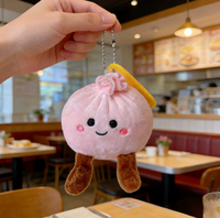 Porte-clés en peluche Tianjin Bun super mignon, jouet en peluche moelleux, décoration de porte-clés, personnalisable