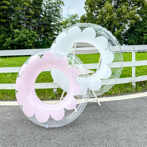 Flotador de Natación Transparente Xiaolu con Diseño de Flor, Grueso y Portátil, para Adultos, para Piscina y Parque Acuático, Unisex, para Uso en Verano - Product Image 1