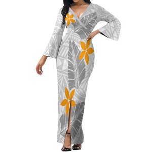 Nuovo Design Tapa polinesiano tribale stampato scollo a V 3/4 svasato manica svasata abito hawaiano da <span class=keywords><strong>donna</strong></span> <span class=keywords><strong>eleganti</strong></span> <span class=keywords><strong>taglie</strong></span> <span class=keywords><strong>forti</strong></span> <span class=keywords><strong>abiti</strong></span> da <span class=keywords><strong>donna</strong></span> - Product Image 4