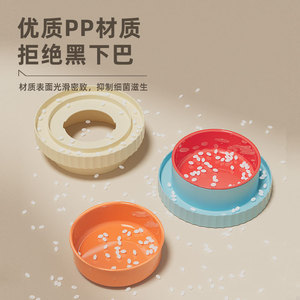 ชามอาหารสัตว์เลี้ยงแบบคู่ ชามเดี่ยว กันลื่น สำหรับแมวและสุนัข ดีไซน์แยกอาหารและน้ำ - Product Image 3