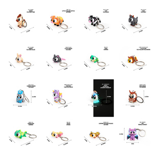 Porte-clés animal imprimé en 3D multicolore avec de grands yeux, mignon, ludique et articulé, accessoire créatif pour clés - Product Image 6