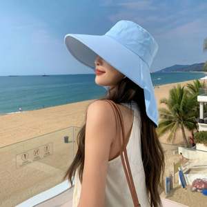 Wholesale Female <b>Summer</b> Sun Bucket <b>Hats</b> Big Brim Beach <b>Hat</b> <b>for</b> <b>Women</b> Sun <b>Hat</b> With String - Product Image 2