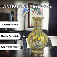 Vase en porcelaine émaillée de Jingdezhen, fait main, famille rose, en céramique, pour fleurs, décoration de hôtel, villa, maison, pièce maîtresse
