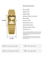 LIEBIG L1018 Jam Tangan Kuarsa Analog Klasik Pria Baja Tahan Karat Jam Tangan Dial Kaca Gesper Tahan Air Modis Wanita