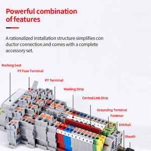 Bloque de terminales PA66 de nailon de alta calidad con conector de níquel, diseño de despiece para un cableado eficiente - Product Image 3