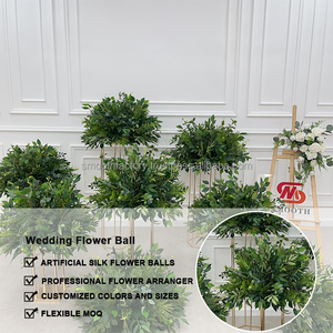 Centros de Mesa con Bola de Flores Artificiales de Césped Verde para Eventos y Fiestas Personalizados LEDA, Bola de Flores de Seda para Decoración de Bodas - Product Image 4