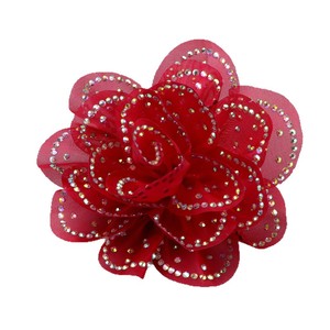 Parche Decorativo Hecho a Mano de 9cm con Flor de Camelia 3D de Tela y Pedrería Estilo Francés para Accesorios de Cabello, Zapatos, Bolsos y Ropa - Product Image 5