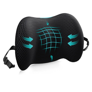 Stylish Comfortable Memory Foam Office Chair Lumbar Support Pillow Car <b>Back</b> <b>Cushion</b> Adjustable Shoulder Straps Ergonomic Seat - Product Image 1