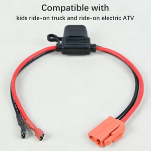 Konektor Kabel Baterai Kompatibel dengan Kendaraan Elektrik dengan Konektor <span class=keywords><strong>2</strong></span> Pin Merah, Kabel 12AWG dengan Sekring 40 Amp yang Dapat Diganti - Product Image 2