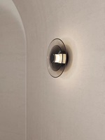 Applique murale d'intérieur de luxe nordique créative, en verre fumé gris, forme bol rond