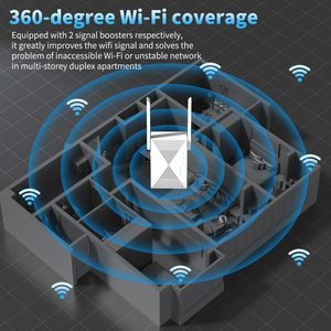 <span class=keywords><strong>Wifi</strong></span> <span class=keywords><strong>Extender</strong></span> tín hiệu tăng cường Internet Repeater 4 anten 1200Mbps Cổng Ethernet không dây nhà dài phạm vi 500-1000sqm bảo hiểm - Product Image 4