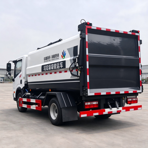 Camion benne à ordures Dongfeng Duolika 4x2 avec châssis à levage latéral et benne hydraulique pour le chargement de déchets - Product Image 4