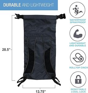 Anti Theft Waterproof Backpack with Combination Lock Roll Top Lightweight Drawstring <b>Bag</b> Secure Pocket for Beach Travel Gym - Product Image 2