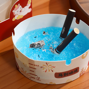 Disposable Foam Ashtray 25 Pcs <b>Round</b> With Extinguishing Sand For Home Use - Product Image 3