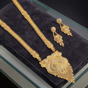 Venta al por mayor de collares largos de microformación de oro de 14K 18K 24K, joyería de moda, joyería india, joyería de oro de latón Oro Joyeria. - Product Image 1