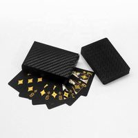 Naipes personalizados de alta calidad que imprimen póker Pvc impermeable plástico Oro Negro naipes a granel