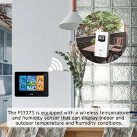Thermomètre numérique LCD, hygromètre, baromètre, station météo, horloge avec alarme de gel, prévisions météo, horloge murale/de bureau pour la maison