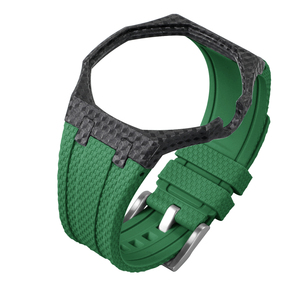 Upro Carbon Fiber Pattern Bioceramic Watch Case with Woven Texture <b>Liquid</b> Silicone Strap Pin Buckle Luminous Watch Mod Kit - Product Image 5