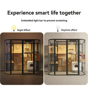 Vente en gros usine : Grande maison pour animaux de compagnie d'intérieur en bois massif de haute qualité, avec villa pour <span class=keywords><strong>chat</strong></span>, aire de jeu multi-niveaux et fenêtre d'observation - Product Image 4