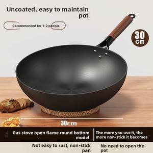<span class=keywords><strong>Poêle</strong></span> <span class=keywords><strong>à</strong></span> frire antiadhésive Wok <span class=keywords><strong>en</strong></span> fer <span class=keywords><strong>à</strong></span> fond rond de style <span class=keywords><strong>ancien</strong></span> traditionnel avec manche <span class=keywords><strong>en</strong></span> <span class=keywords><strong>bois</strong></span> pour cuisinière <span class=keywords><strong>à</strong></span> gaz <span class=keywords><strong>à</strong></span> flamme nue - Product Image 6