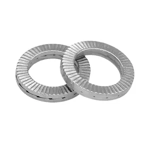 304 stainless steel double-stack self-locking washer double-layer lock shock-absorbing double-sided tooth DIN25201