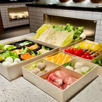 Récipient alimentaire plateau Sushi boîtes d'emballage japonais fruits gâteau boîtes à emporter Togo en bois biodégradable jetable 32 oz couvercle BPA