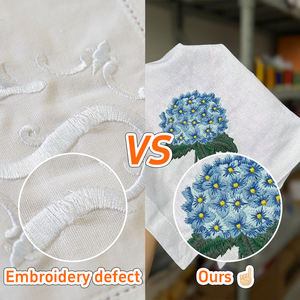 Khăn ăn vải lanh thêu tay, viền ren, thêu chữ cái riêng, thêu logo, dùng cho đám cưới - Product Image 5